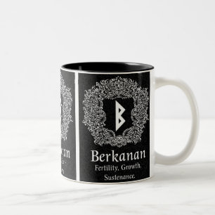 Berkanan Rune /Fertility / Black Version Two-Tone Coffee Mug