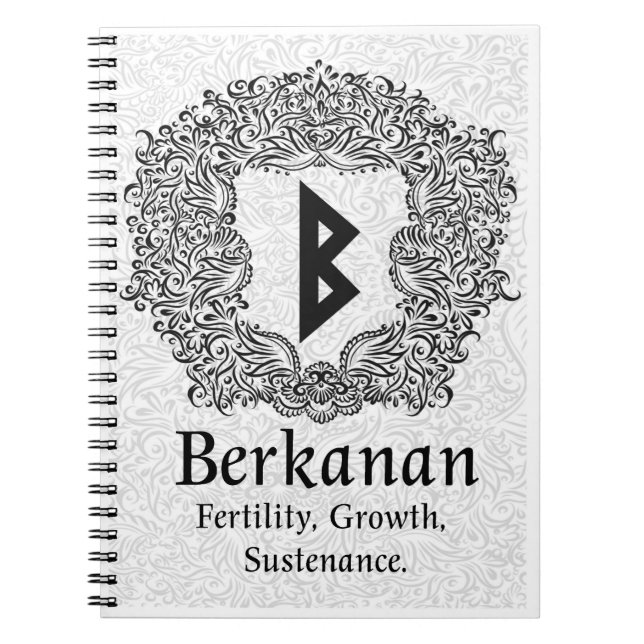 Berkanan Rune /Fertility / White Version Notebook (Front)