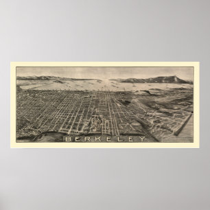 Berkeley, CA Panoramic Map - 1909 Poster