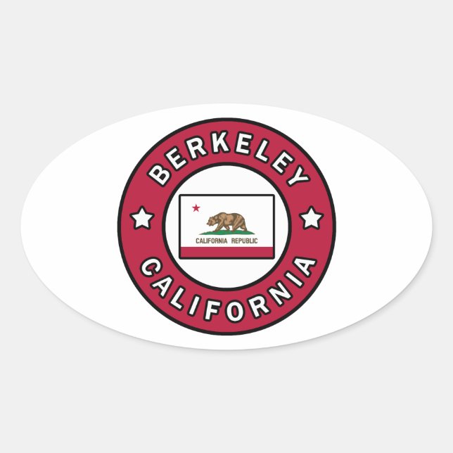 Berkeley California Oval Sticker (Front)