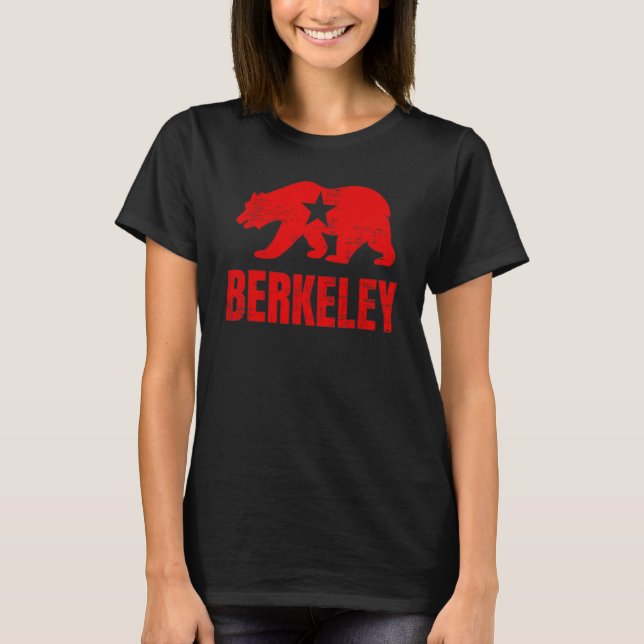 Berkeley California Republic Bear Distressed Vinta T-Shirt (Front)