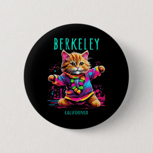 Berkeley California Usa Fun Cute Colourful Dancing 6 Cm Round Badge