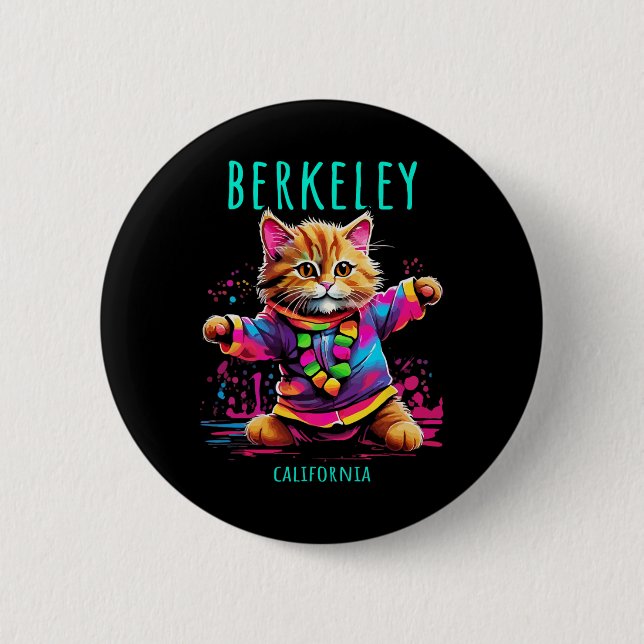 Berkeley California Usa Fun Cute Colourful Dancing 6 Cm Round Badge (Front)