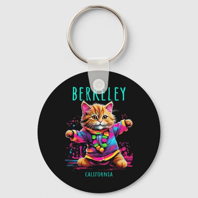 Berkeley California Usa Fun Cute Colourful Dancing Key Ring (Front)