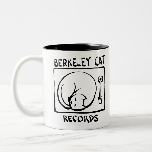 Berkeley Cat Logo merch Two-Tone Coffee Mug (Left)