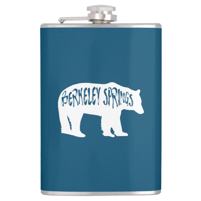 Berkeley Springs West Virginia Bear Hip Flask (Front)