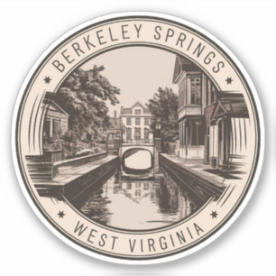 Berkeley Springs West Virginia Illustration Badge
