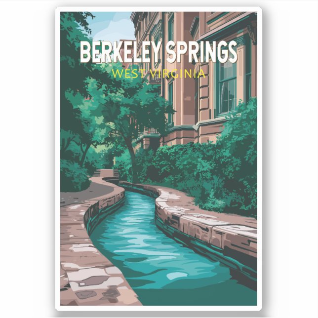 Berkeley Springs West Virginia Illustration Travel (Front)