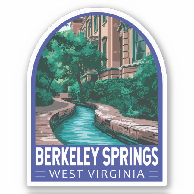 Berkeley Springs West Virginia Illustration Travel (Front)