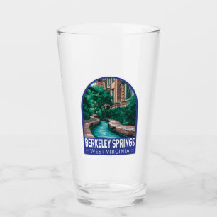 Berkeley Springs West Virginia Illustration Travel Glass
