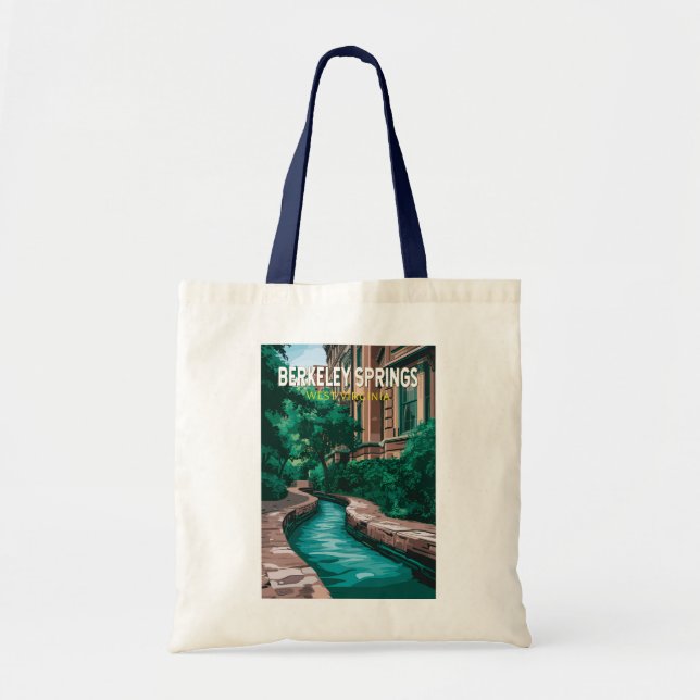 Berkeley Springs West Virginia Illustration Travel Tote Bag (Front)