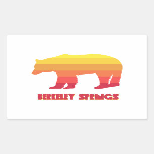 Berkeley Springs West Virginia Rainbow Bear Rectangular Sticker