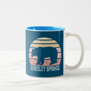 Berkeley Springs West Virginia Retro Bear Two-Tone Coffee Mug