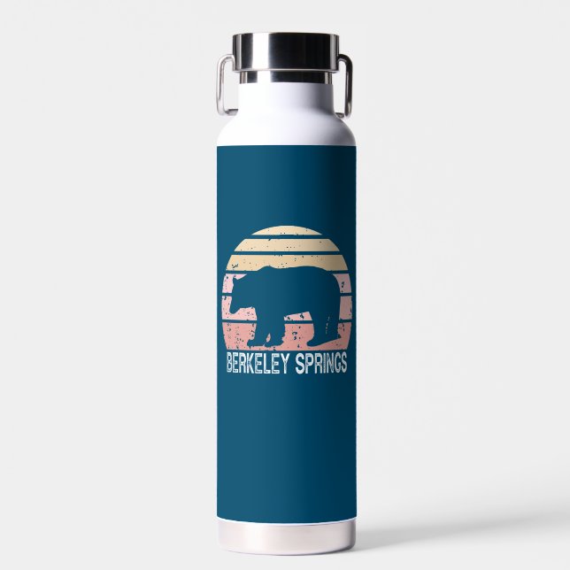 Berkeley Springs West Virginia Retro Bear Water Bottle (Front)