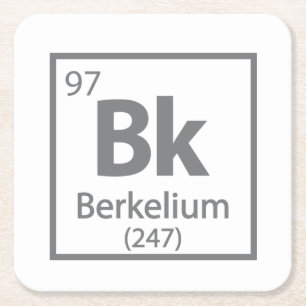Berkelium - Berkeley Science Periodic Table Square Paper Coaster
