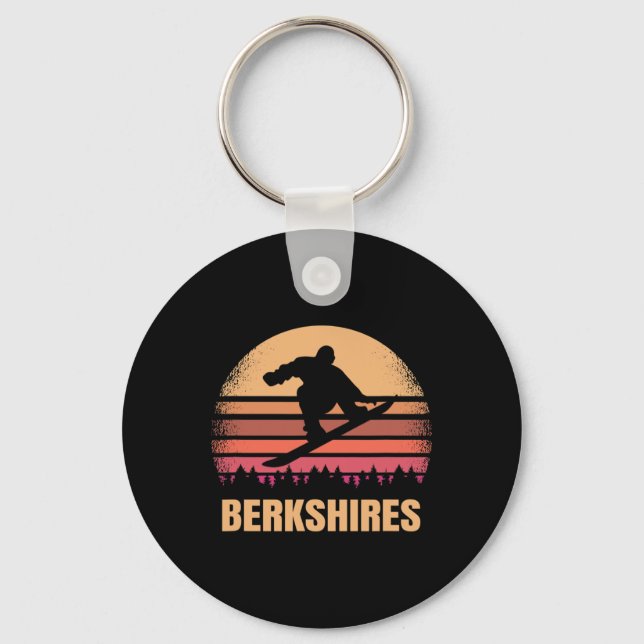 Berkshires Machusetts Snowboarding Outdoor Ma 80s  Key Ring (Front)