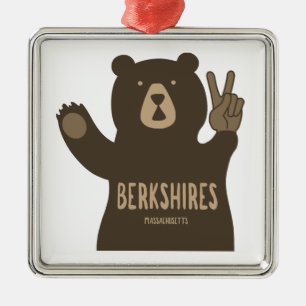 Berkshires Massachusetts Peace Bear Metal Tree Decoration