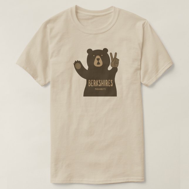 Berkshires Massachusetts Peace Bear T-Shirt (Design Front)