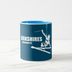 Berkshires Massachusetts Skier Two-Tone Coffee Mug