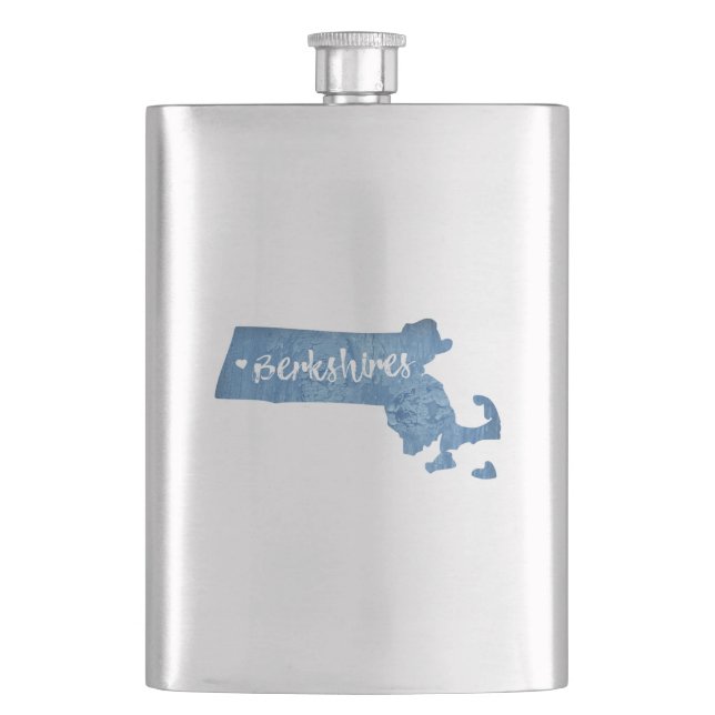 Berkshires Massachusetts Wood Grain Hip Flask (Front)
