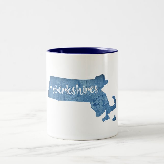 Berkshires Massachusetts Wood Grain Two-Tone Coffee Mug (Center)