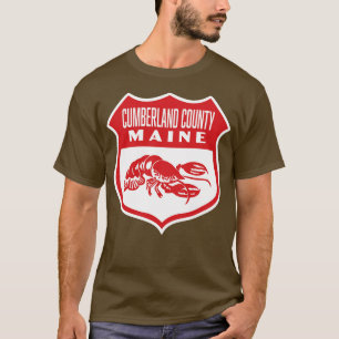 berland County Maine Retro Shield Red T-Shirt