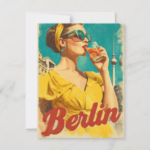 Berlin 50s retro postcard