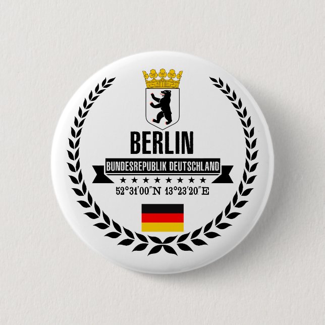 Berlin 6 Cm Round Badge (Front)