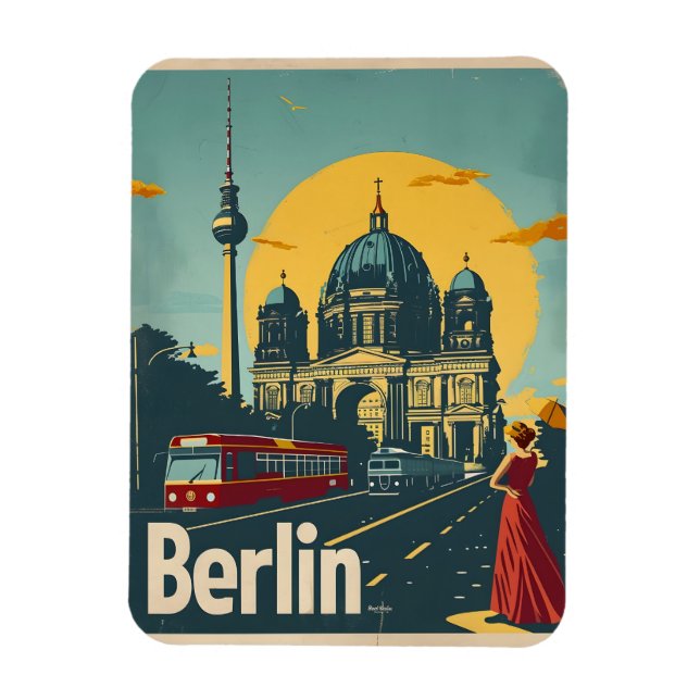 Berlin Art Deco Postcard Magnet (Vertical)