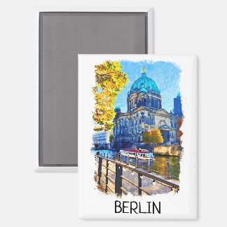 Berlin Berliner Dom Watercolor Illustration Magnet