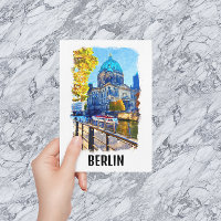 Berlin Berliner Dom Watercolor Illustration