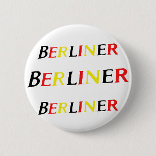 Berlin,Berliner, Germany in Colours of Flag 6 Cm Round Badge