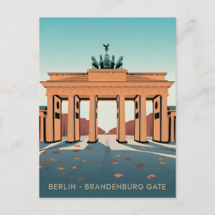Berlin Brandenburg Gate vintage Postcard