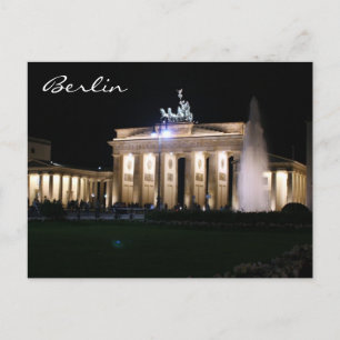 berlin brandenburg night postcard