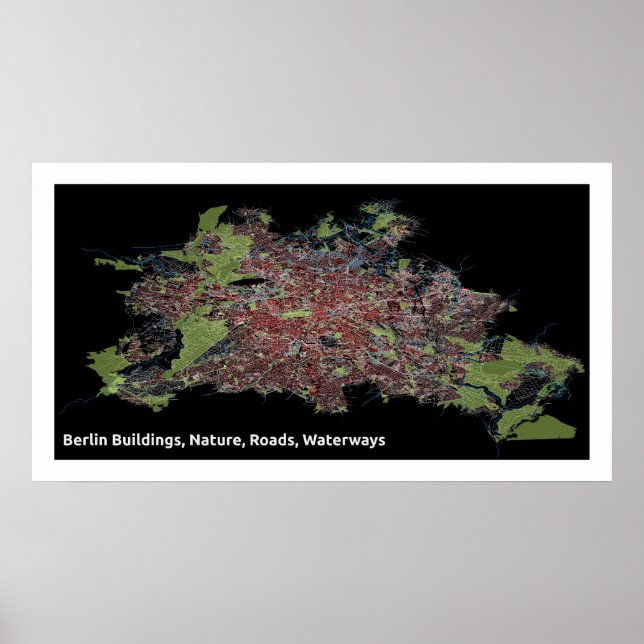 Berlin Buildings, Nature, Roads, Waterways - Print (Front)