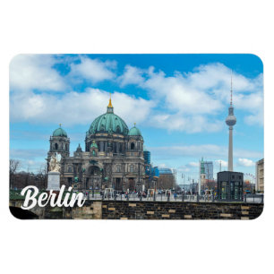 Berlin Cathedral and TV tower in Berlin, Germany Magnet