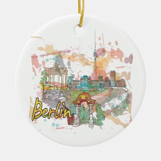 Berlin Ceramic Tree Decoration (Front)