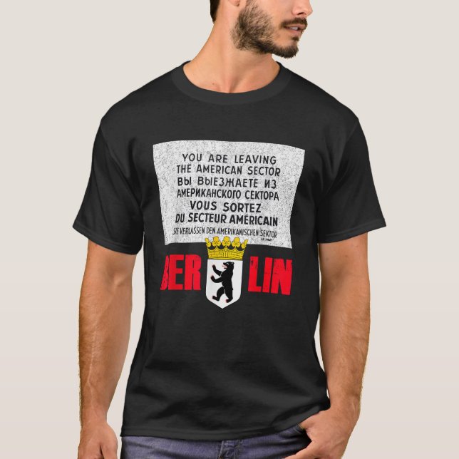 Berlin Checkpoint Charlie Sign   T-Shirt (Front)