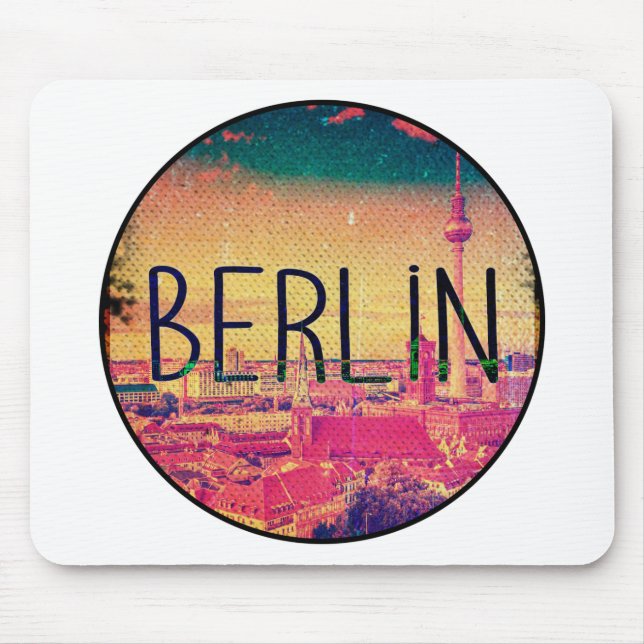 Berlin, circle mouse mat (Front)