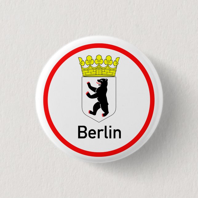 Berlin city coat of arms 3 cm round badge (Front)
