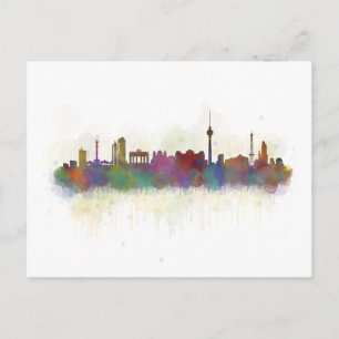 Berlin city Germany. Deutsche Skyline art v2 Postcard
