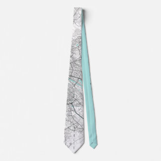 Berlin City Map, Black, White and Blue Tie
