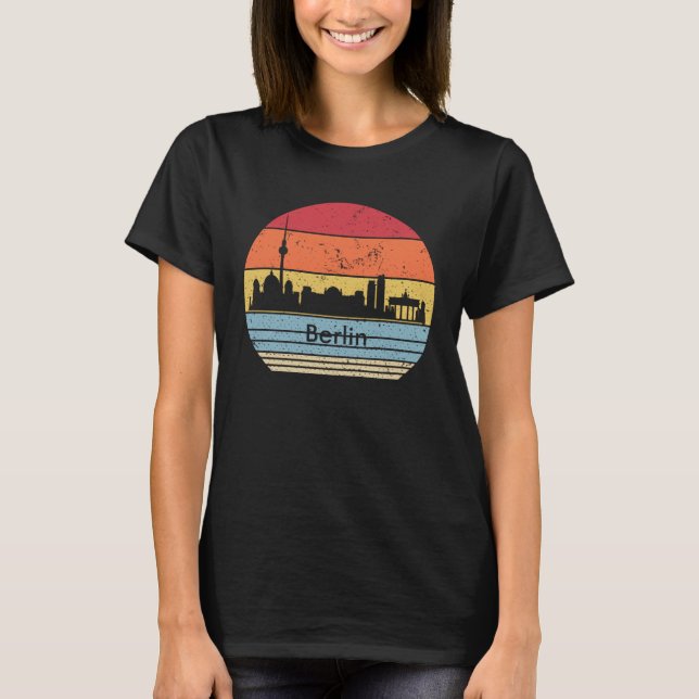 Berlin City Retro Sunset City  for Men Women T-Shirt (Front)