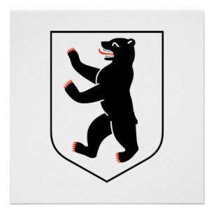 Berlin city symbol germany flag bear emblem poster