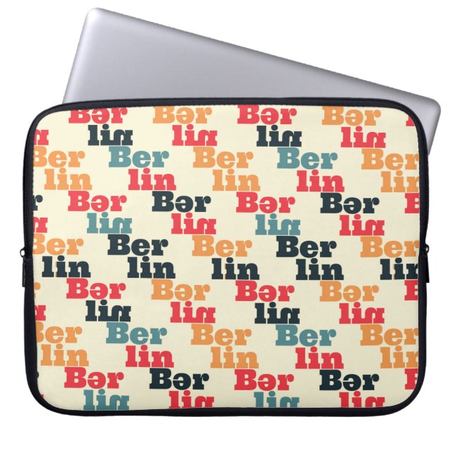 Berlin creative pattern. laptop sleeve (Front)