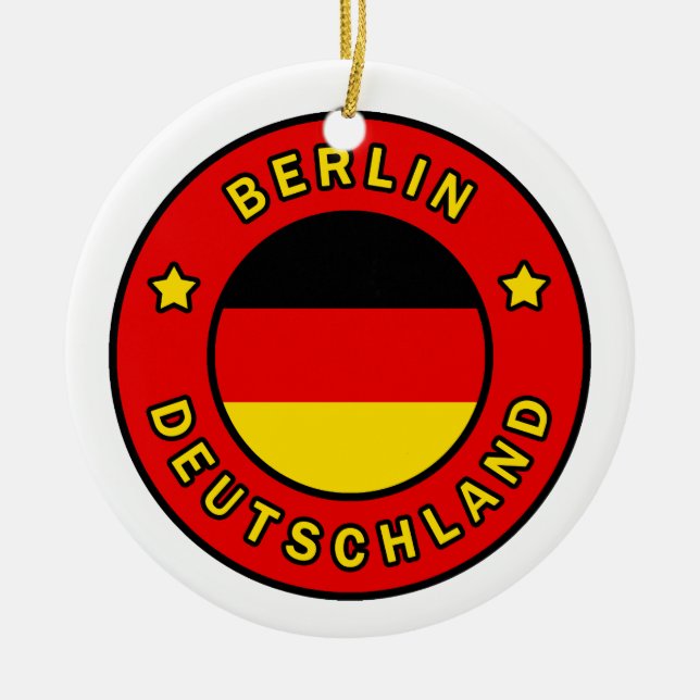 Berlin Deutschland Ceramic Tree Decoration (Front)
