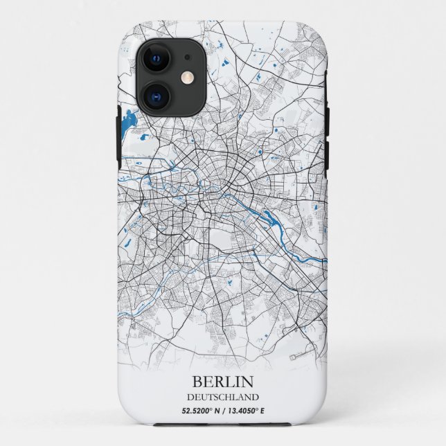 Berlin Deutschland Germany City Map Coordinates Case-Mate iPhone Case (Back)