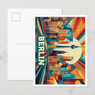 Berlin Germany artistic colourful Postcard