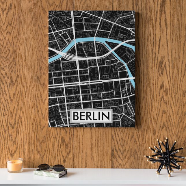 Berlin Germany Black City Map Poster (Berlin Germany City Map)