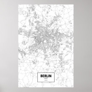 Berlin, Germany (black on white) Poster
